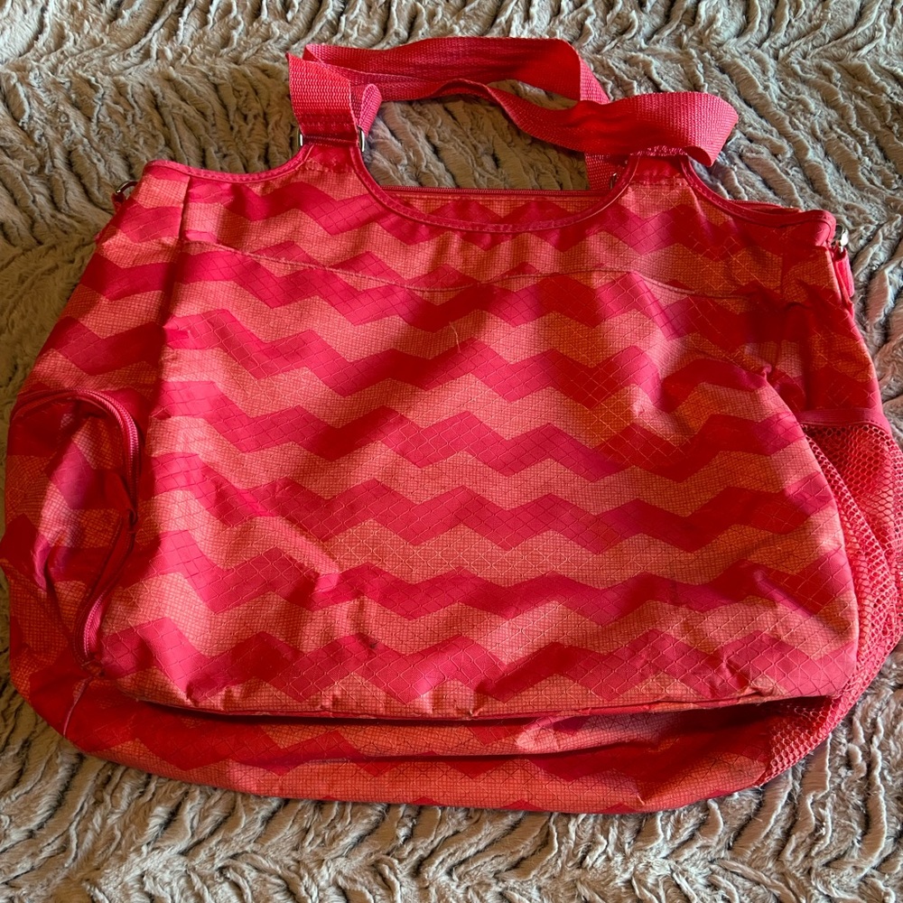 Twenty One Red Chevron Gym Bag